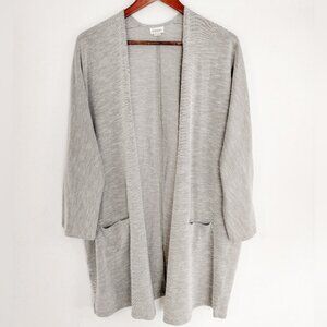 Donni sandwash grey dolman sleeves open front cardigan pockets size OS